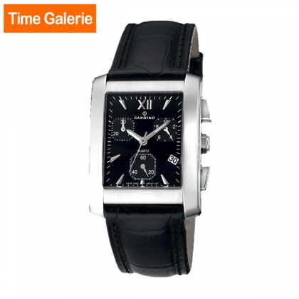  Candino CDOWC7503/3 Chronograph Black Leather Strap with Black Dial Casual Men Watch 